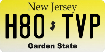 NJ license plate H80TVP
