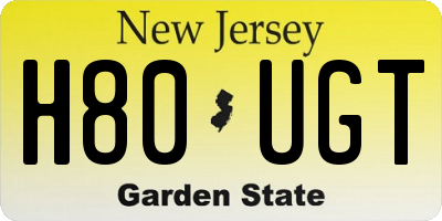 NJ license plate H80UGT