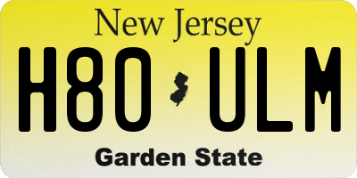 NJ license plate H80ULM