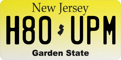 NJ license plate H80UPM