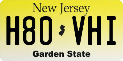 NJ license plate H80VHI
