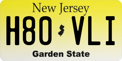 NJ license plate H80VLI