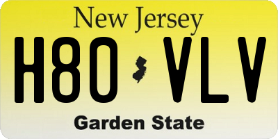 NJ license plate H80VLV
