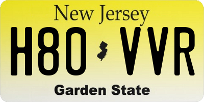 NJ license plate H80VVR