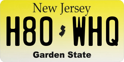 NJ license plate H80WHQ