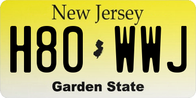 NJ license plate H80WWJ