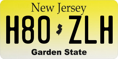 NJ license plate H80ZLH