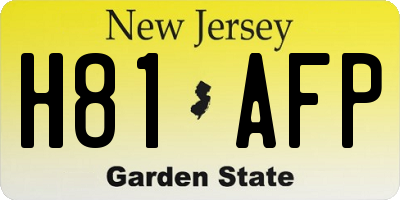 NJ license plate H81AFP
