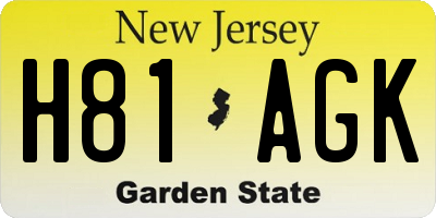 NJ license plate H81AGK