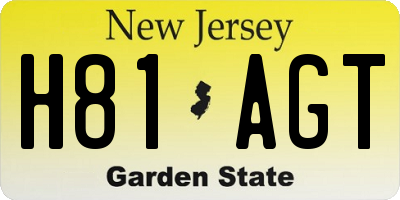 NJ license plate H81AGT