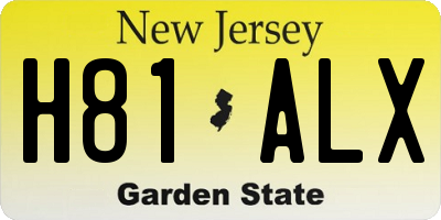 NJ license plate H81ALX