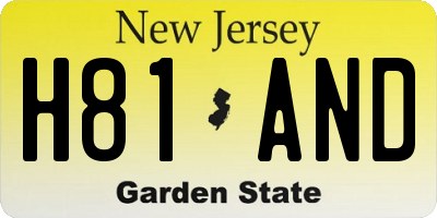NJ license plate H81AND