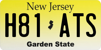 NJ license plate H81ATS