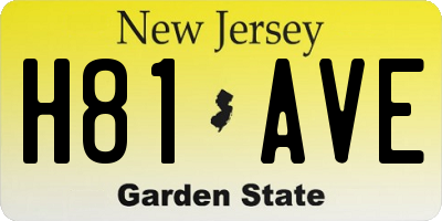 NJ license plate H81AVE