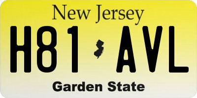 NJ license plate H81AVL