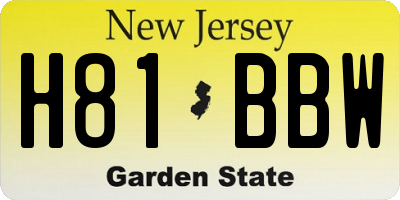 NJ license plate H81BBW