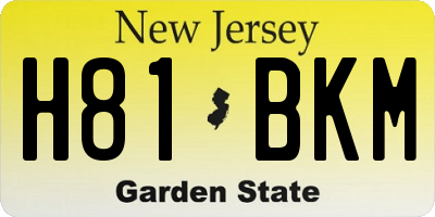 NJ license plate H81BKM