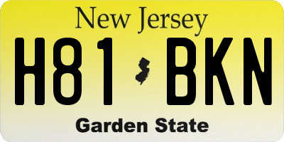 NJ license plate H81BKN