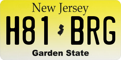 NJ license plate H81BRG