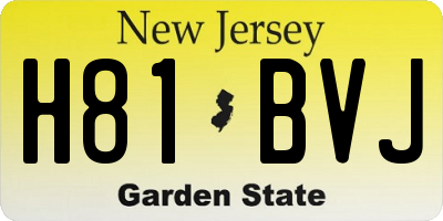 NJ license plate H81BVJ