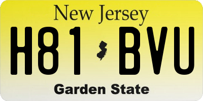 NJ license plate H81BVU