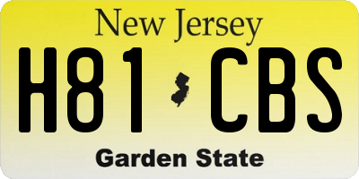 NJ license plate H81CBS