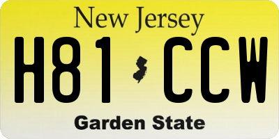 NJ license plate H81CCW