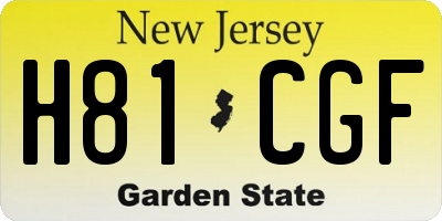 NJ license plate H81CGF