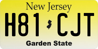 NJ license plate H81CJT
