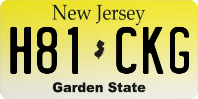 NJ license plate H81CKG