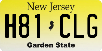 NJ license plate H81CLG