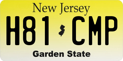 NJ license plate H81CMP