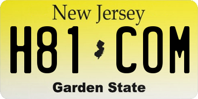 NJ license plate H81COM