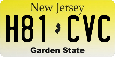NJ license plate H81CVC