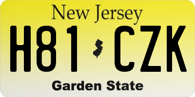 NJ license plate H81CZK