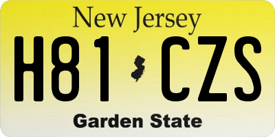 NJ license plate H81CZS
