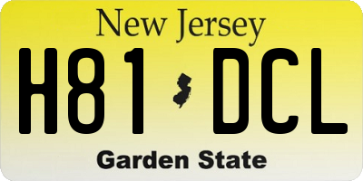 NJ license plate H81DCL