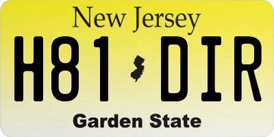 NJ license plate H81DIR