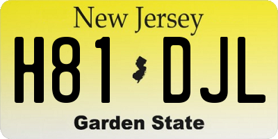 NJ license plate H81DJL