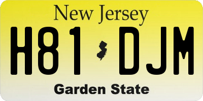 NJ license plate H81DJM