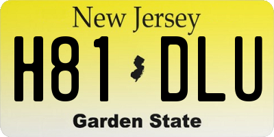 NJ license plate H81DLU