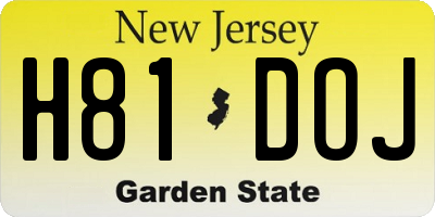 NJ license plate H81DOJ