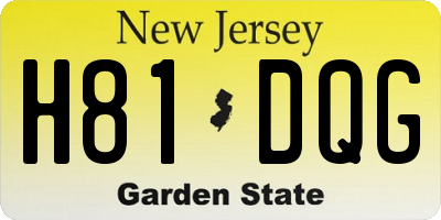 NJ license plate H81DQG