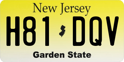 NJ license plate H81DQV