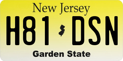 NJ license plate H81DSN