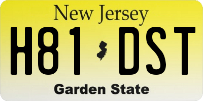 NJ license plate H81DST