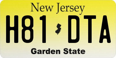 NJ license plate H81DTA