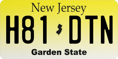NJ license plate H81DTN