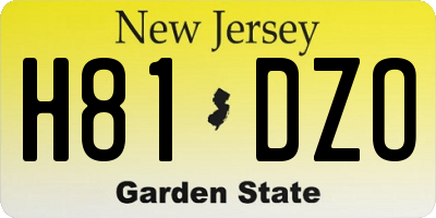 NJ license plate H81DZO