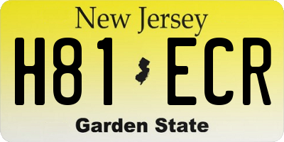 NJ license plate H81ECR